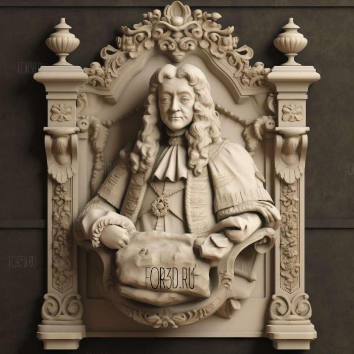 Sir Hans Sloane 3 stl model for CNC